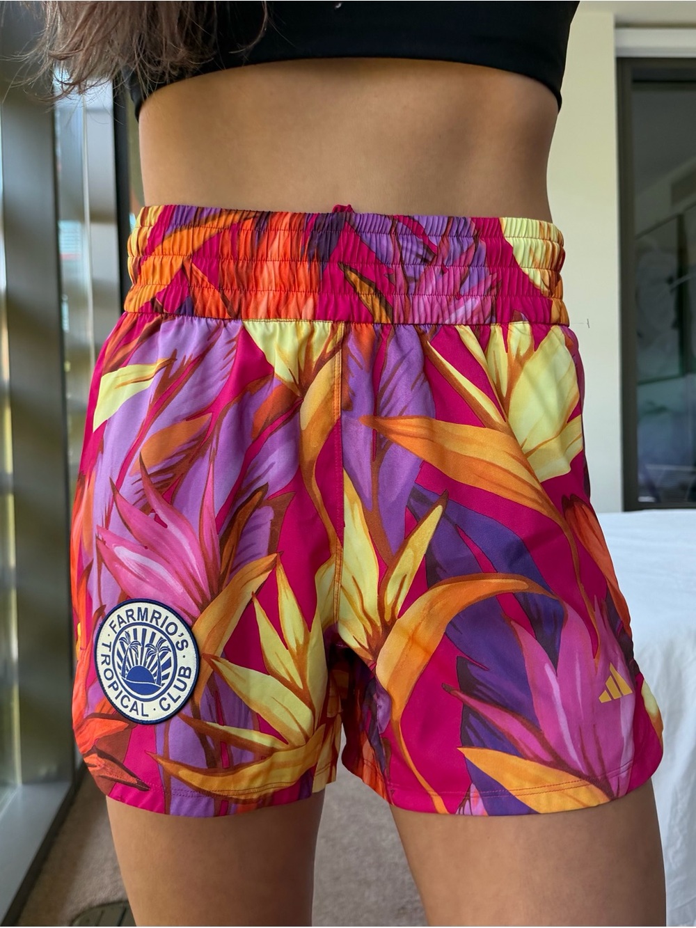 Farm Rio X Adidas Tropical Colorful Summer Athletic Shorts - Picture 1 of 4